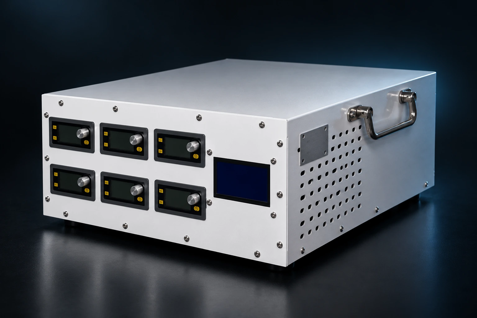 AI-assisted studio render based on the team’s battery testing prototype